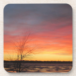 Dessous de verre Sunset du lac Ice - Ensemble de 6