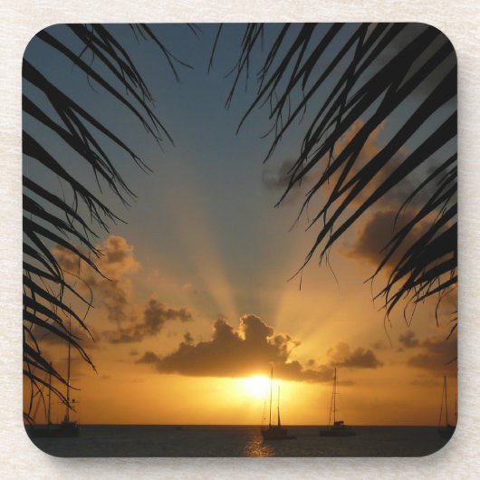 Dessous-de-verre Sunset Through Palm Fronds (Devant)