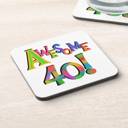 Dessous-de-verre Super 40 T-shirts et cadeaux d'anniversaire (Côté gauche)