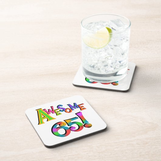 Dessous-de-verre Super 65 Tshirts et cadeaux d'anniversaire (Côté Droit)