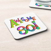 Dessous-de-verre Super 80 T-shirts et cadeaux d'anniversaire (Côté gauche)