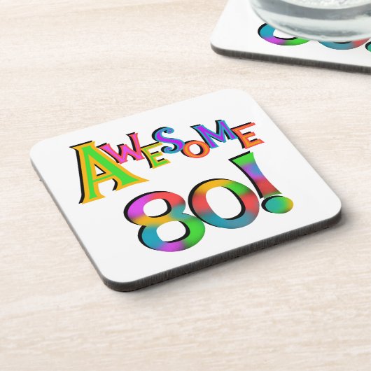 Dessous-de-verre Super 80 T-shirts et cadeaux d'anniversaire (Côté gauche)