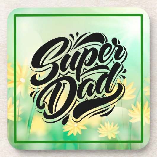 Dessous-de-verre Super Dad Hero Typography Design-67888 (Devant)