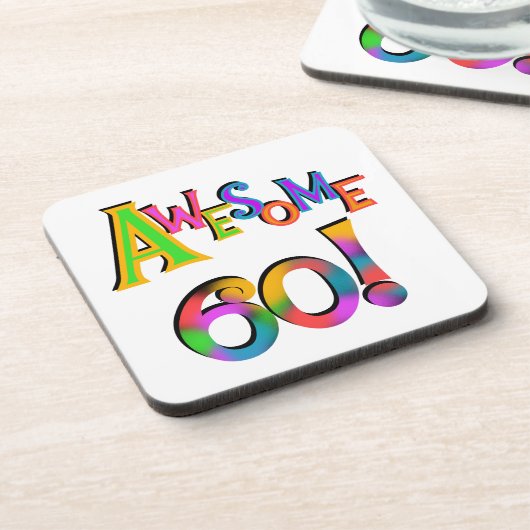 Dessous-de-verre Superbe 60 T-shirts et cadeaux d'anniversaire (Côté gauche)