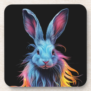 Dessous-de-verre Superbe Lapin Bleu en feu