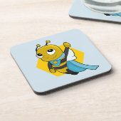 Dessous-de-verre Superhero bee cartoon beverage coaster (Côté gauche)