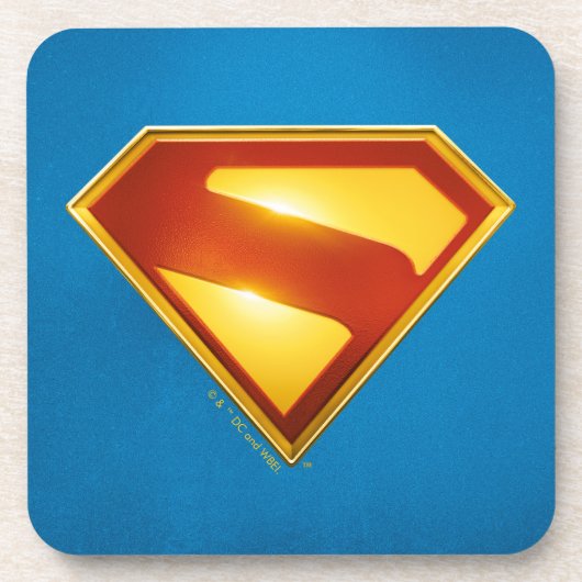 Dessous-de-verre Superman Golden S Shield brillance (Devant)