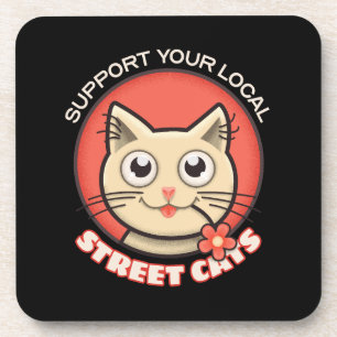 Dessous-de-verre Support Your Local Street Cats