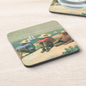 Dessous-de-verre Sur la plage, 1875 (la semaine) (Côté gauche)