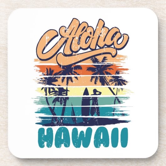 Dessous-de-verre Surf - Aloha Hawaï (Devant)