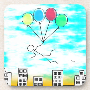 Dessous-de-verre Survoler La Ville Avec Des Ballons