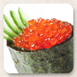 Dessous-de-verre Sushi d'Ikura (oeufs de poisson saumonés) Gunkan