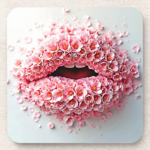 Dessous-de-verre Sweet Bloom Lips Art