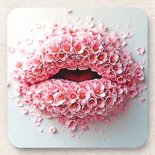 Dessous-de-verre Sweet Bloom Lips Art (Devant)