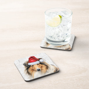 Dessous-de-verre Sweet Rough Collie Chien Woof Word Art Holiday