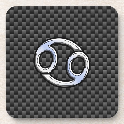 Dessous-de-verre Symbole cancéreux Zodiac Charbon Fiber Impression (Devant)