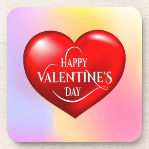 Dessous-de-verre Symbole d'amour rouge 3d en forme de coeur-50420