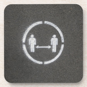 Dessous-de-verre Symbole de distance sociale