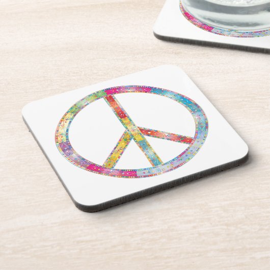 Dessous-de-verre SYMBOLE DE PAIX Coloré (Côté gauche)