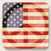 Dessous-de-verre Symbole de paix du drapeau patriotique (Devant)