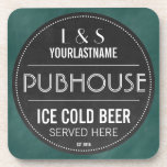 Dessous-de-verre Symbole de tableau de bord personnalisé amusant<br><div class="desc">Ce dessous de verre-bar personnalisé et amusant fait le cadeau mariage ou anniversaire parfait pour les amateurs de bière! Ajoutez les initiales et le nom de famille du marié ou du mari et de la femme, et l'année où ils sont devenus un couple ou se sont mariés pour créer un...</div>