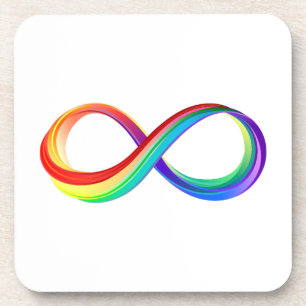 Dessous-de-verre Symbole d'infinité arc-en-ciel stratifié
