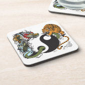 Dessous-de-verre symbole du dragon et du tigre yin yang (Côté gauche)