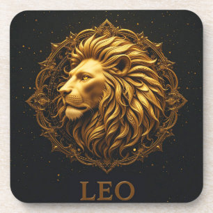 Dessous-de-verre Symbole du Lion d'Or représentant la force, Zodiaq