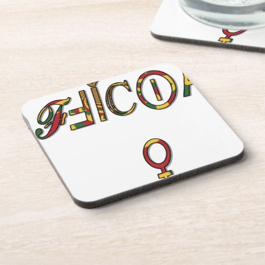 Dessous-de-verre Symbole féminin inversé "OFFICIAL" Imprimer (Côté gauche)