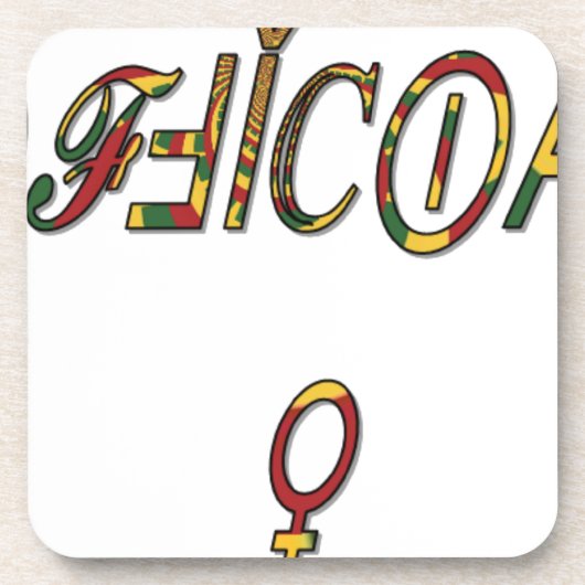 Dessous-de-verre Symbole féminin inversé "OFFICIAL" Imprimer (Devant)