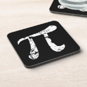 Dessous-de-verre Symbole Pi Grunge Blanc (Côté gauche)