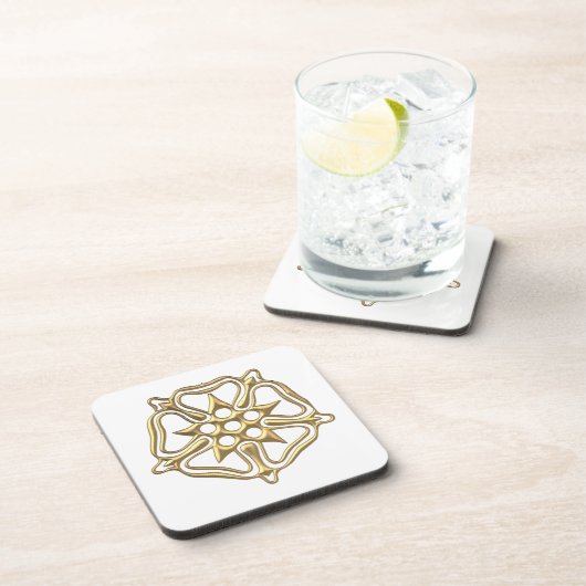 Dessous-de-verre Symbole Rose "3D" d'or (Côté Droit)
