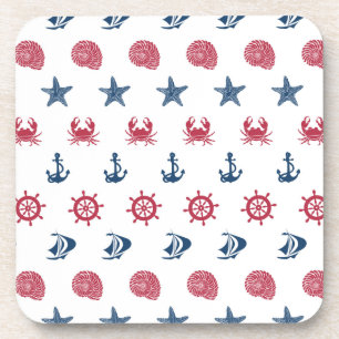 Dessous-de-verre Symbole Rouge Blanc Et Bleu De La Mer Motif