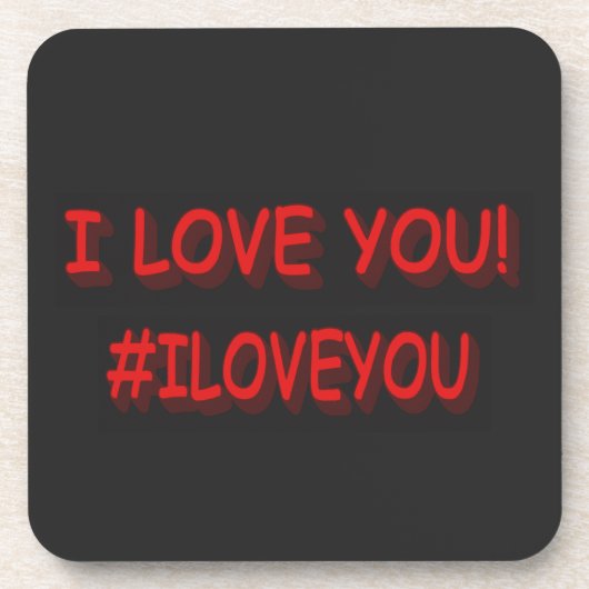 Dessous-de-verre Sympa Design d'expression "JE VOUS AIME !". Comman (Devant)
