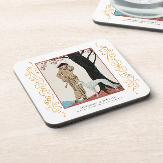 Dessous-de-verre Symphonie d'automne - Illustration de mode par G.  (Côté gauche)