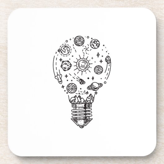 Dessous-de-verre Système solaire Doodle en bulbe (Devant)