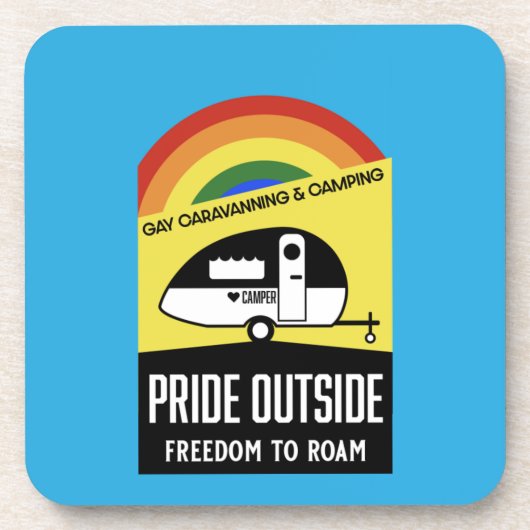 Dessous-de-verre T-shirt camping caravane gay (Devant)