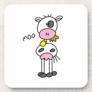 Dessous-de-verre T-shirts et cadeaux à motif de vache en bâtonnets