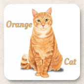Dessous-de-verre Tabby Gingembre Orange Chat Personnalisé (Devant)