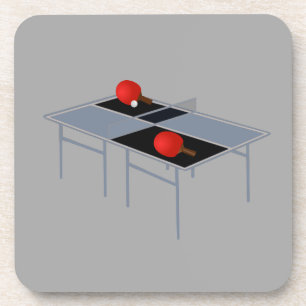 Dessous-de-verre Table De Ping Pong Avec Chauves-Bateaux Et Boule,