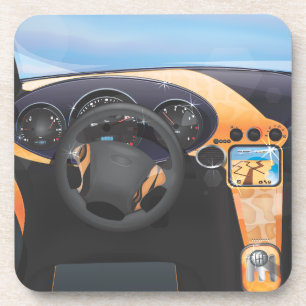 Dessous-de-verre Tableau de bord de voiture de sport
