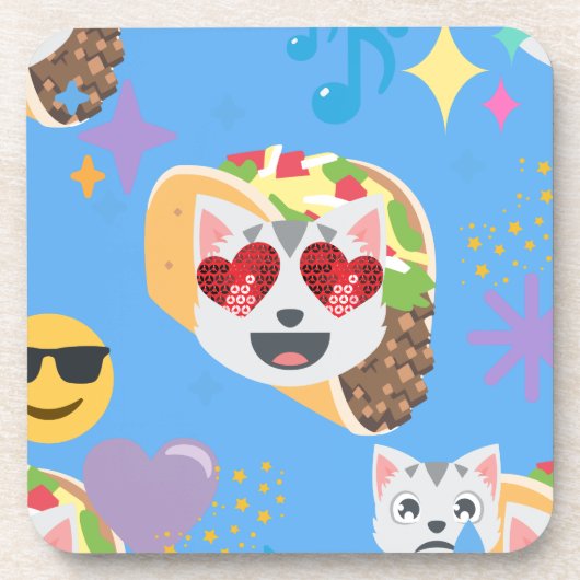 Dessous-de-verre taco cat emoji (Devant)