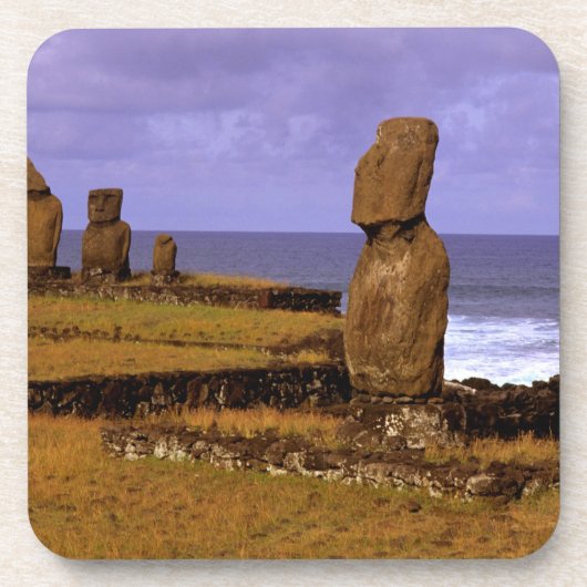 Dessous-de-verre Tahai Platform Moai Statue Résumé Pâques (Devant)