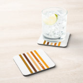 Dessous-de-verre Tan Brown Orange Vertical Stripes Monogramme (Côté Droit)