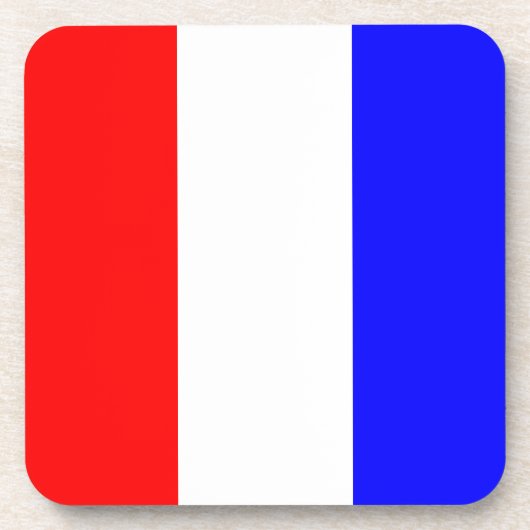 Dessous-de-verre Tango rouge, blanc, bandes bleues (Devant)