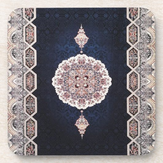 Dessous-de-verre Tapis bleu antique Turc Tapis (Devant)