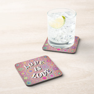 Dessous-de-verre Tapis de boisson de la Fierté Love Is Love