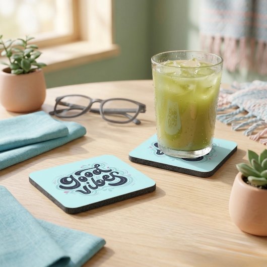 Dessous-de-verre Tapis de boisson Good Vibes
