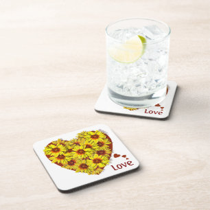 Dessous-de-verre Tapis de liège en plastique en forme de cœur de to