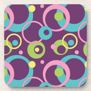 Dessous-de-verre Tapis de souris Cercles Violets Funky